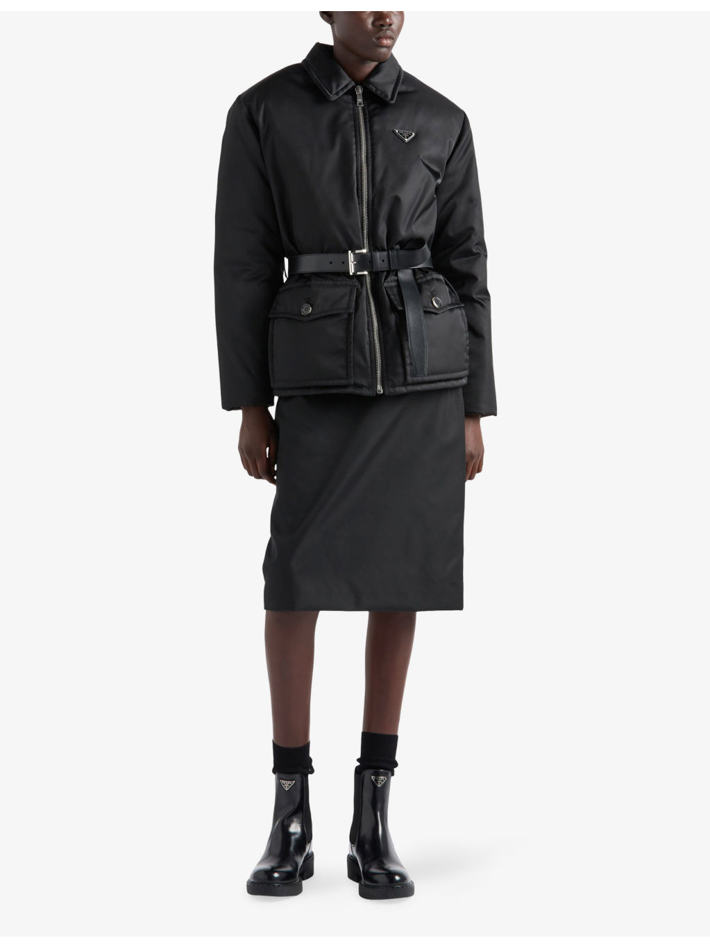 Belted Re-Nylon Down Jacket - 2