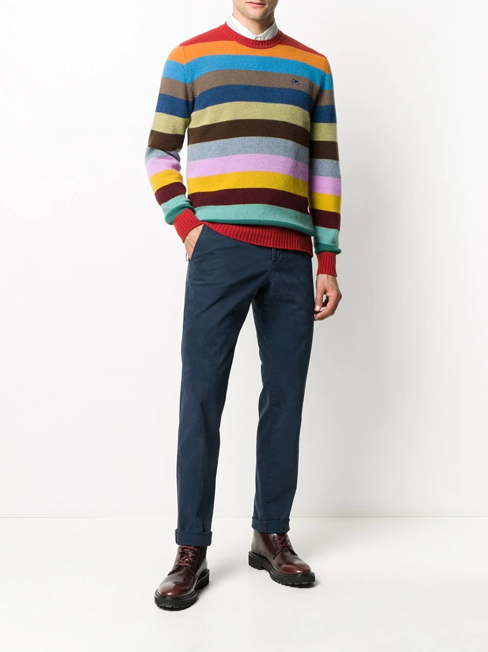 colour-block stripe jumper - 2