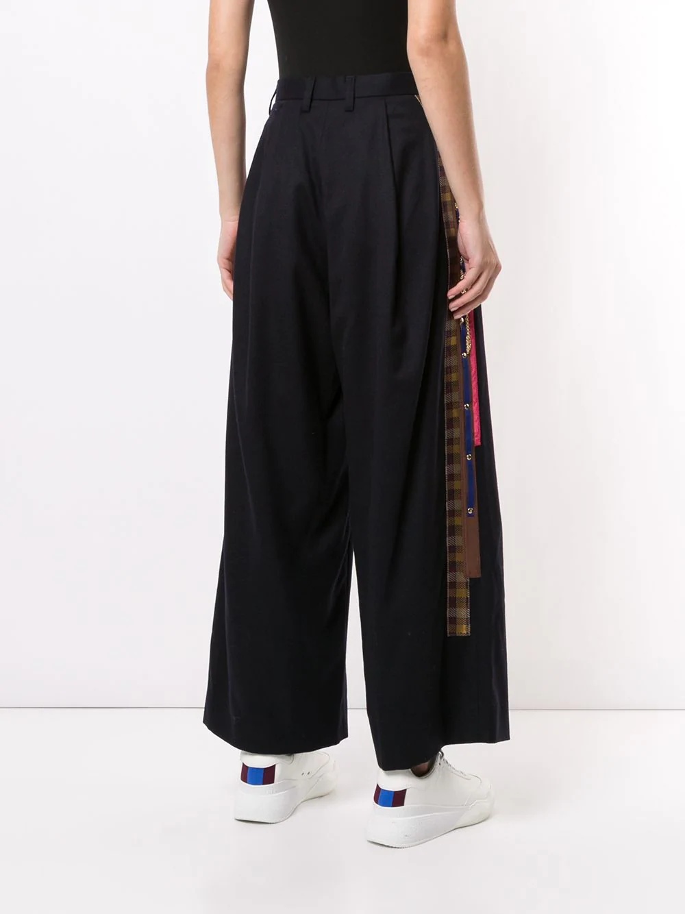 checkered edge cropped trousers  - 4