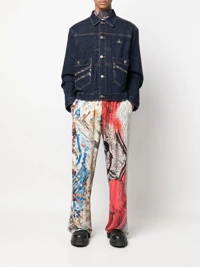 Vivienne Westwood embroidered-orb detail denim jacket outlook