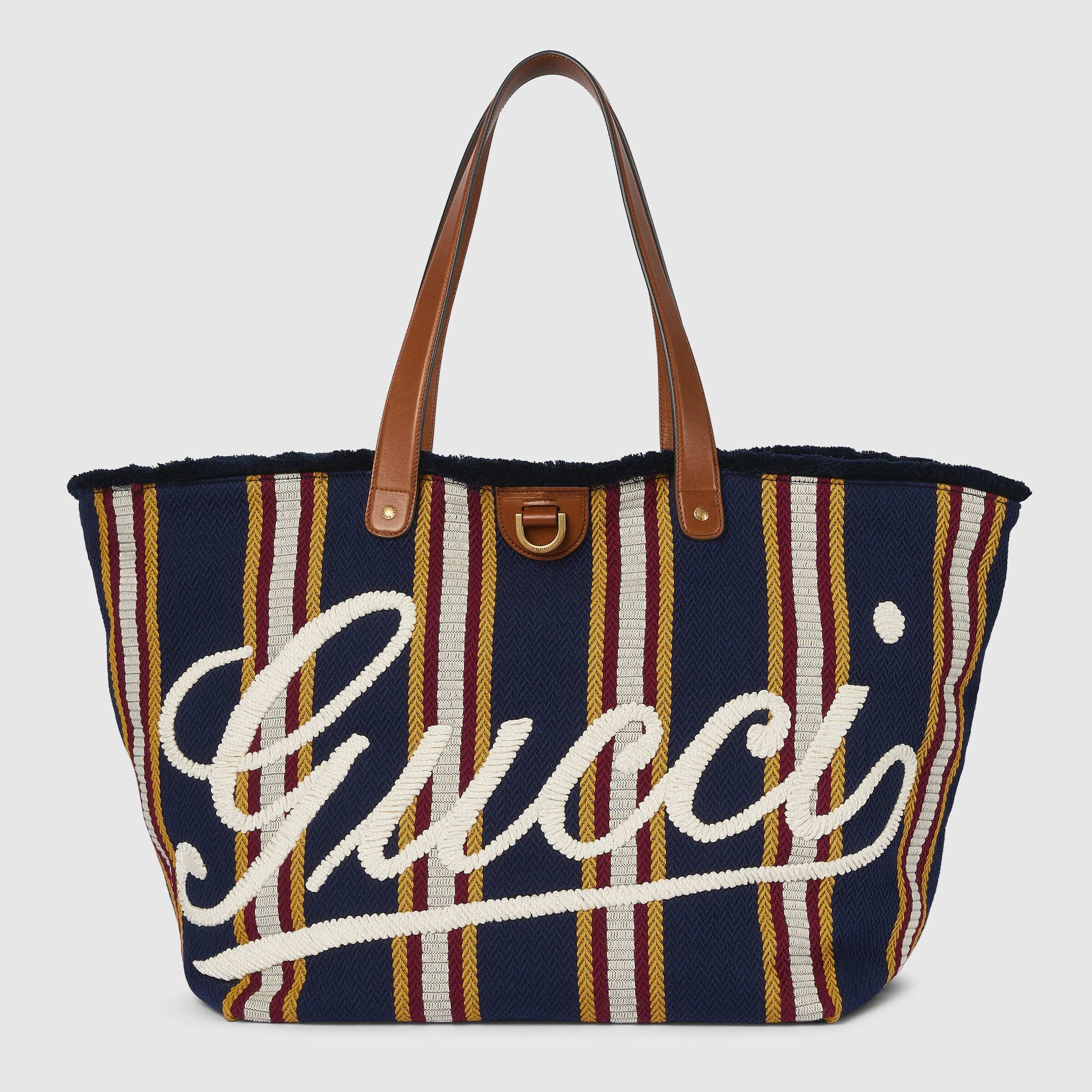 Large embroidered canvas tote bag - 1