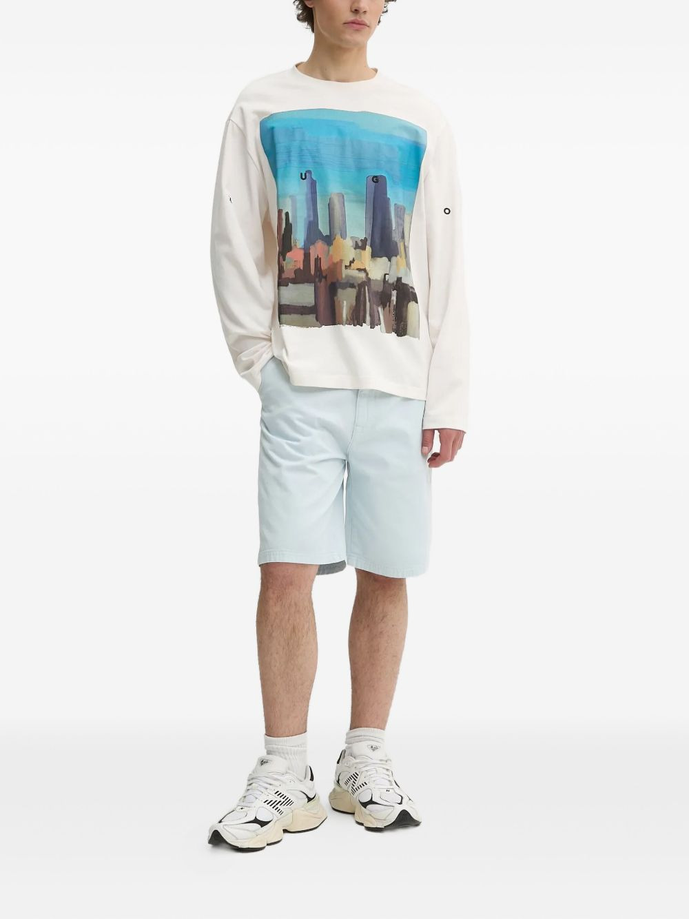 cityscape long-sleeved T-shirt - 2