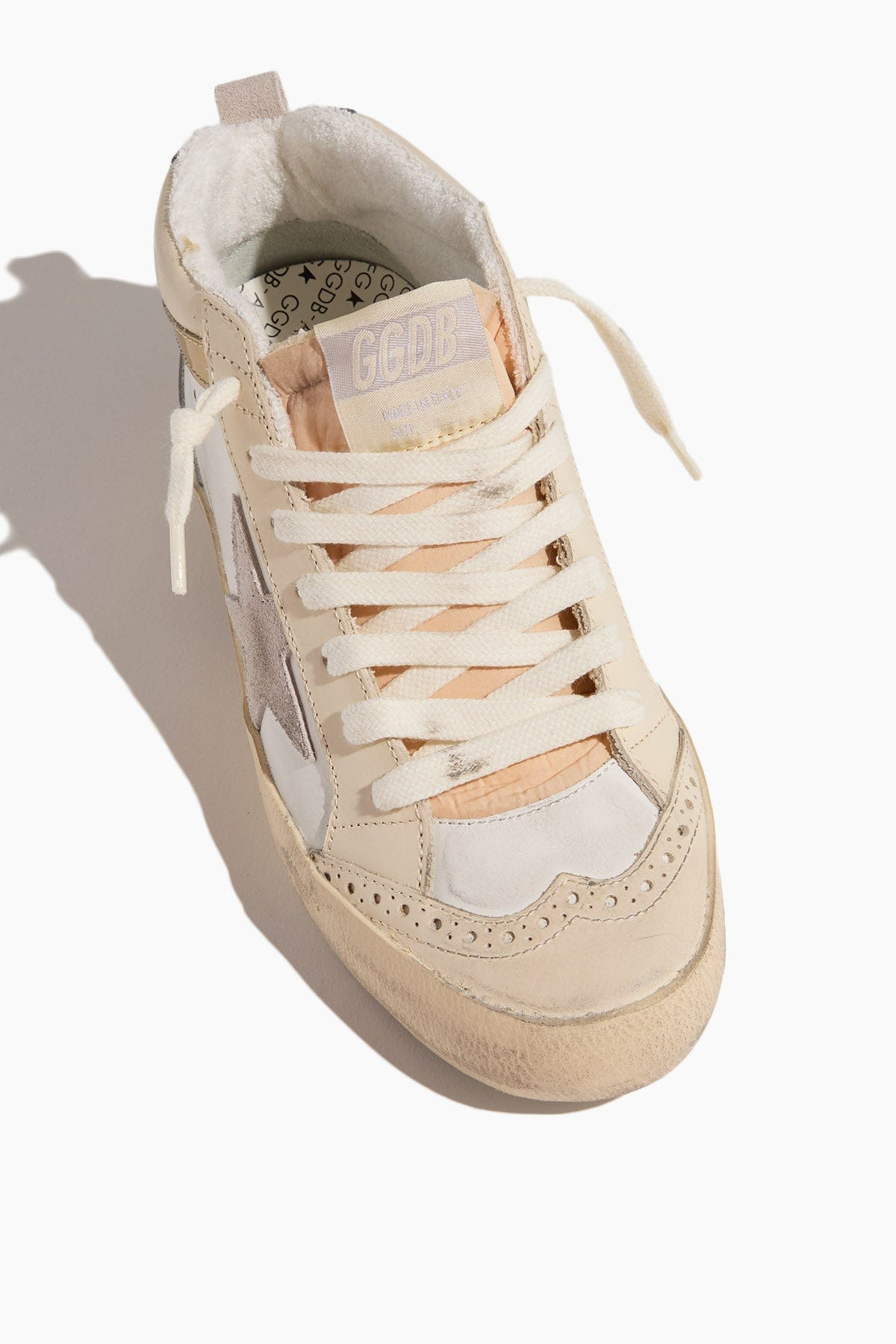 Mid Star Sneaker in White/Ivory/Light Lilac/Light Grey/Gold/Black - 4