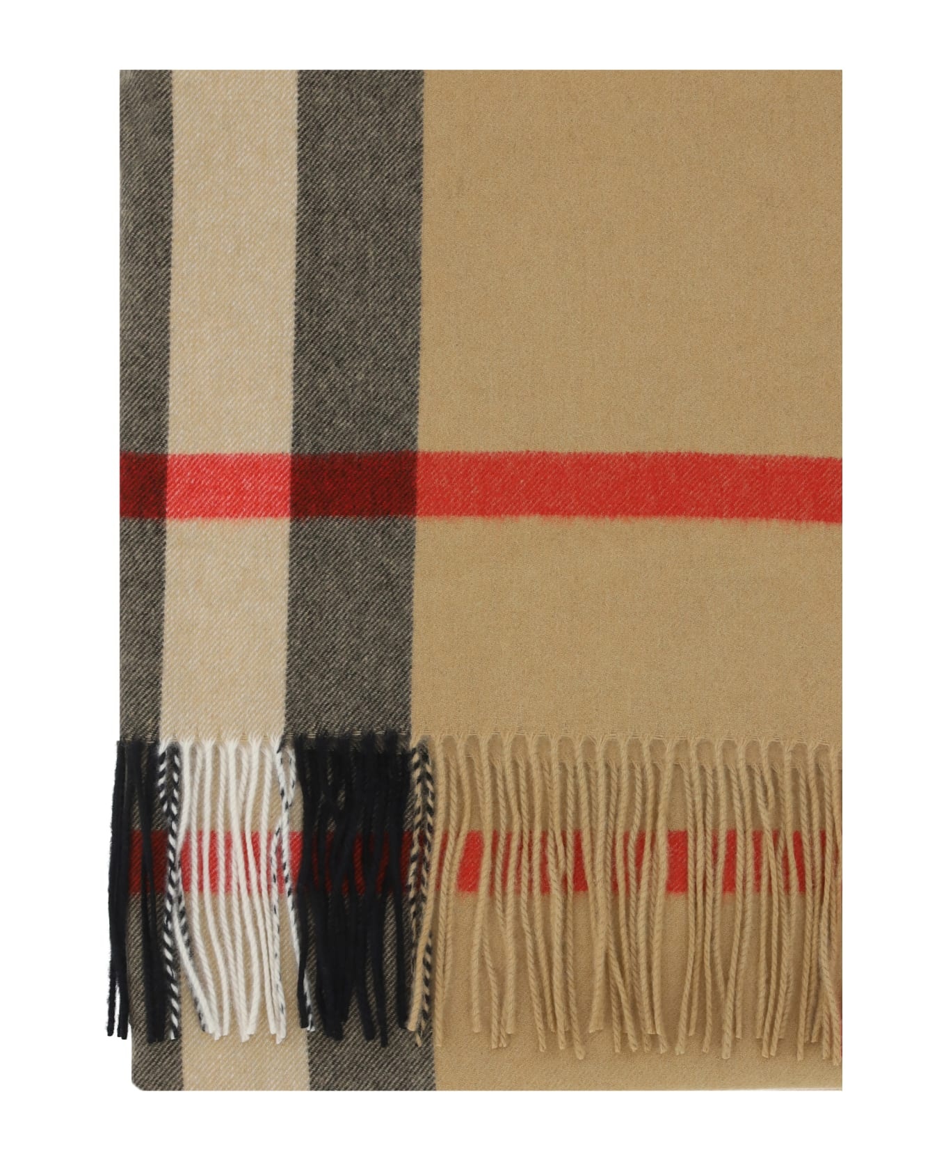 Wide Scarf In Beige Cashmere - 3