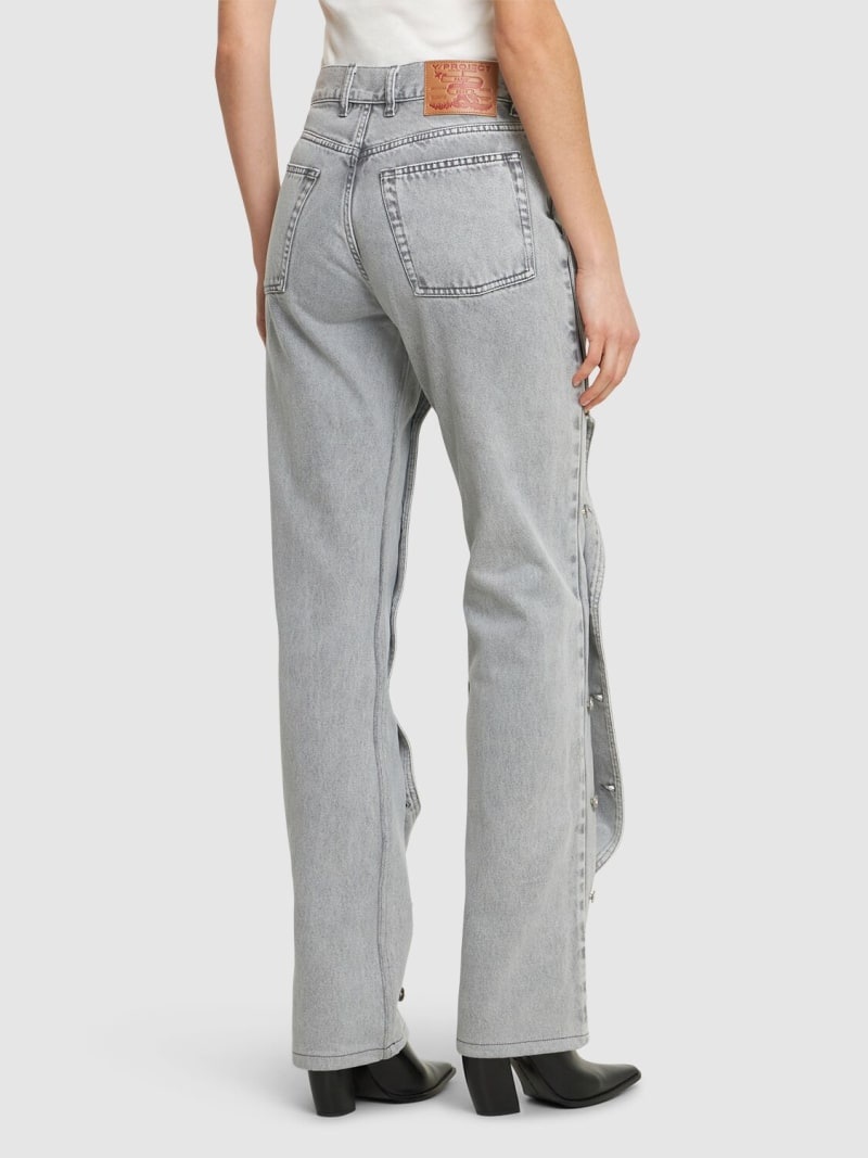 Detachable panel midrise straight jeans - 3