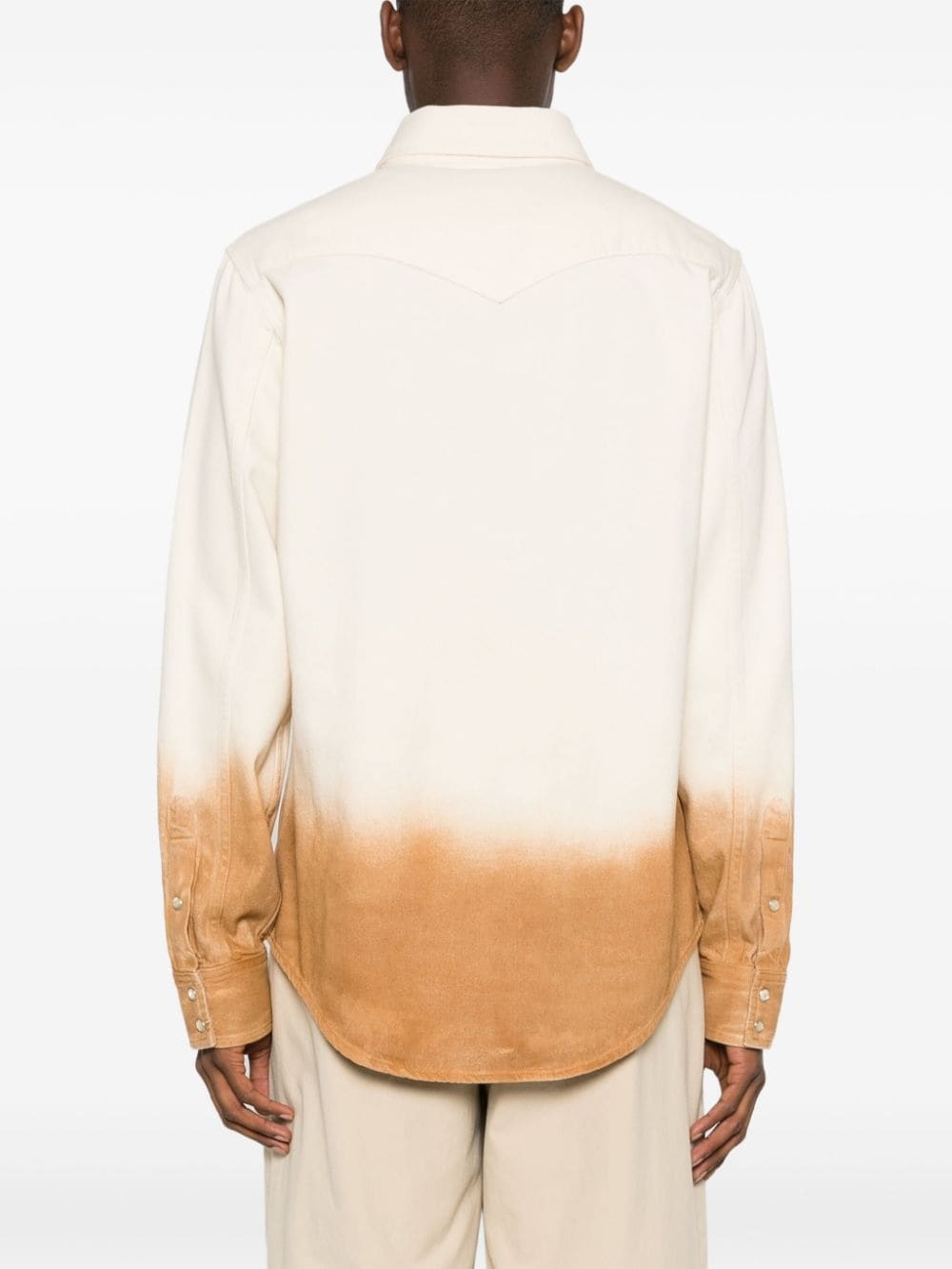 gradient-effect cotton denim shirt - 4