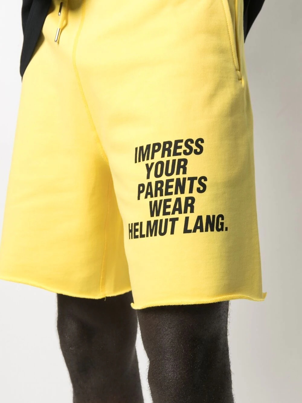 slogan-print cotton track shorts - 5