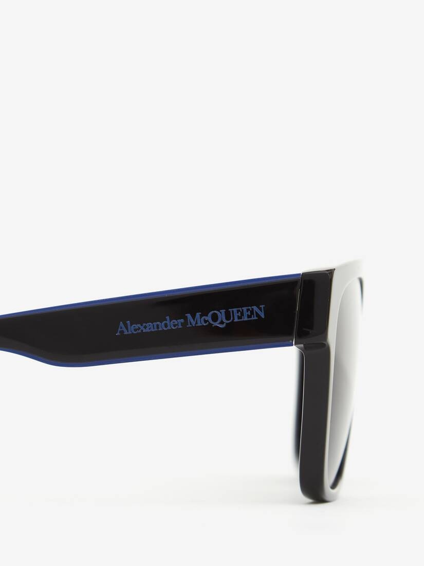 Selvedge Flat Top Sunglasses in Black/blue - 4