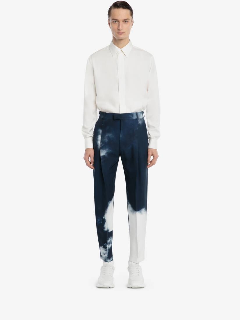 Blue Sky Pleat Trousers in Sky Blue - 2