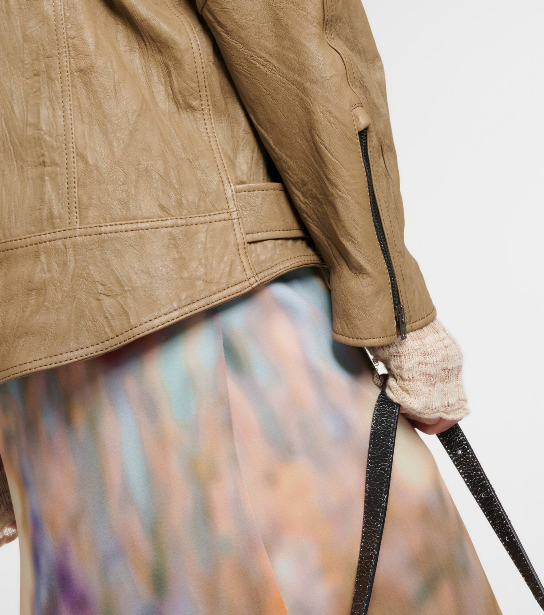 Linor oversized belted leather jacket - 6
