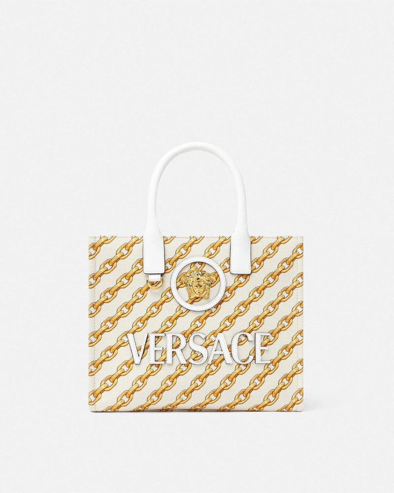 Chain Stripes La Medusa Small Tote Bag - 1