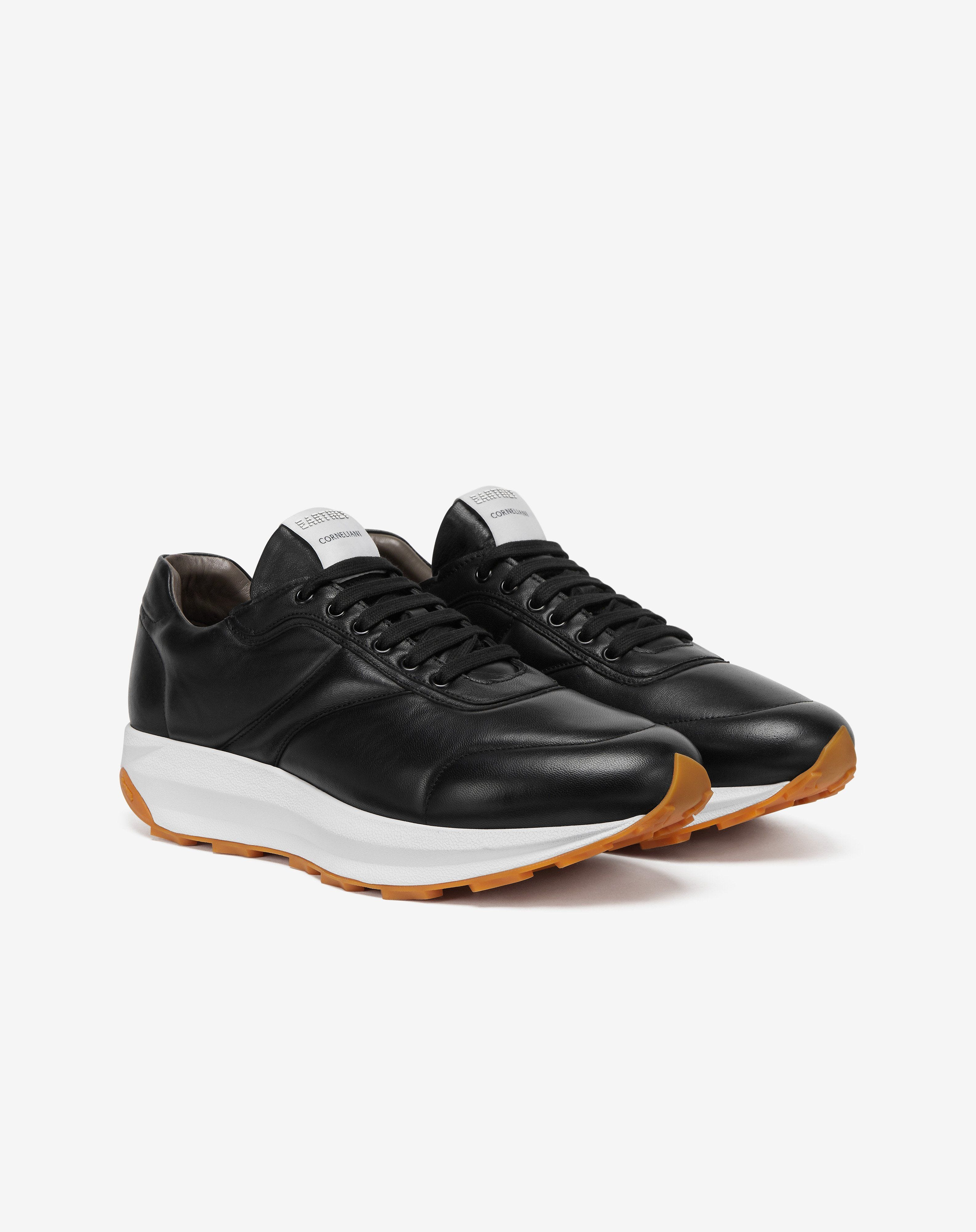 Black nappa leather running shoe - 2