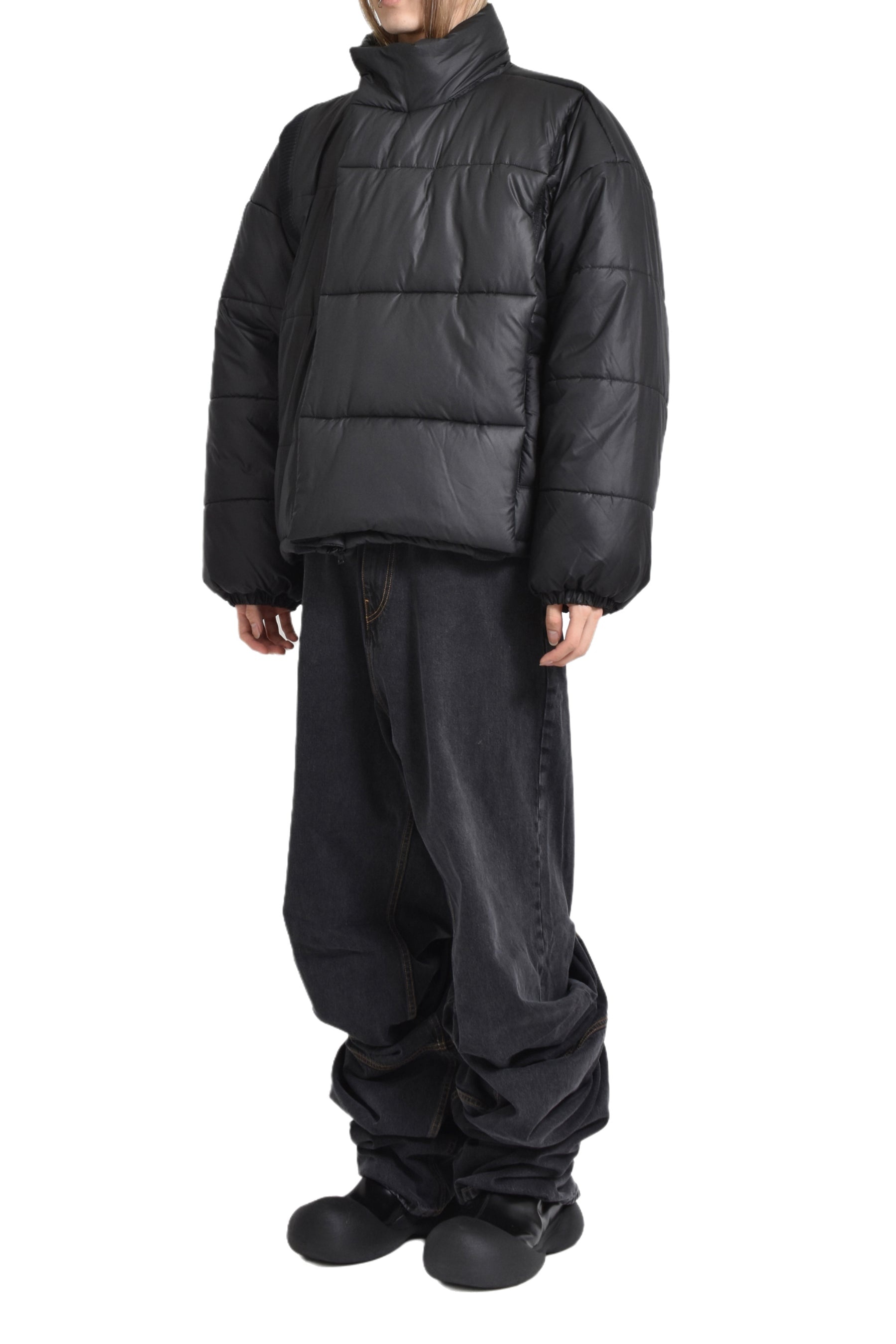 VELCRO PUFFER JACKET / BLK - 5