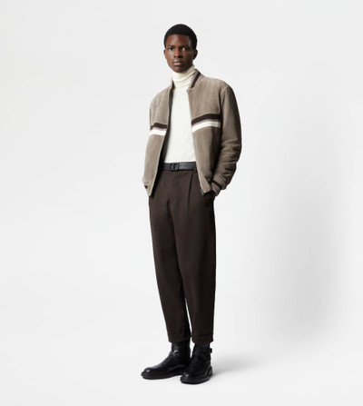 Tod's BOMBER JACKET IN SUEDE - GREY outlook
