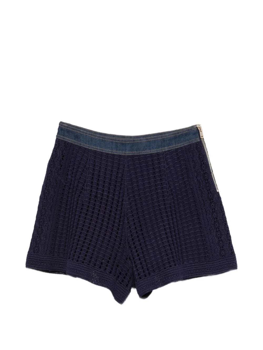 knit trim shorts - 1