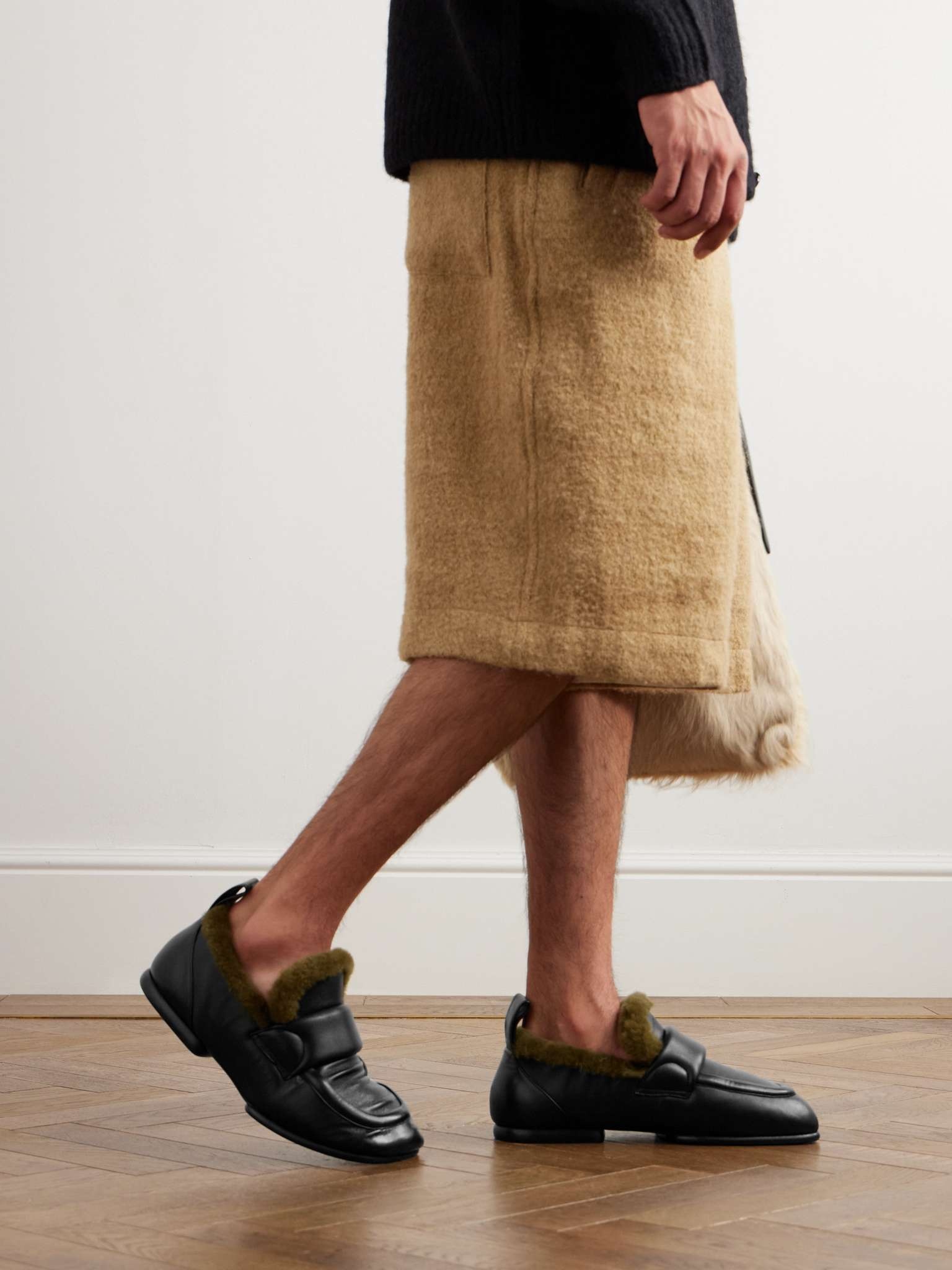 Dries Van Noten Shearling-Lined Leather Loafers | REVERSIBLE