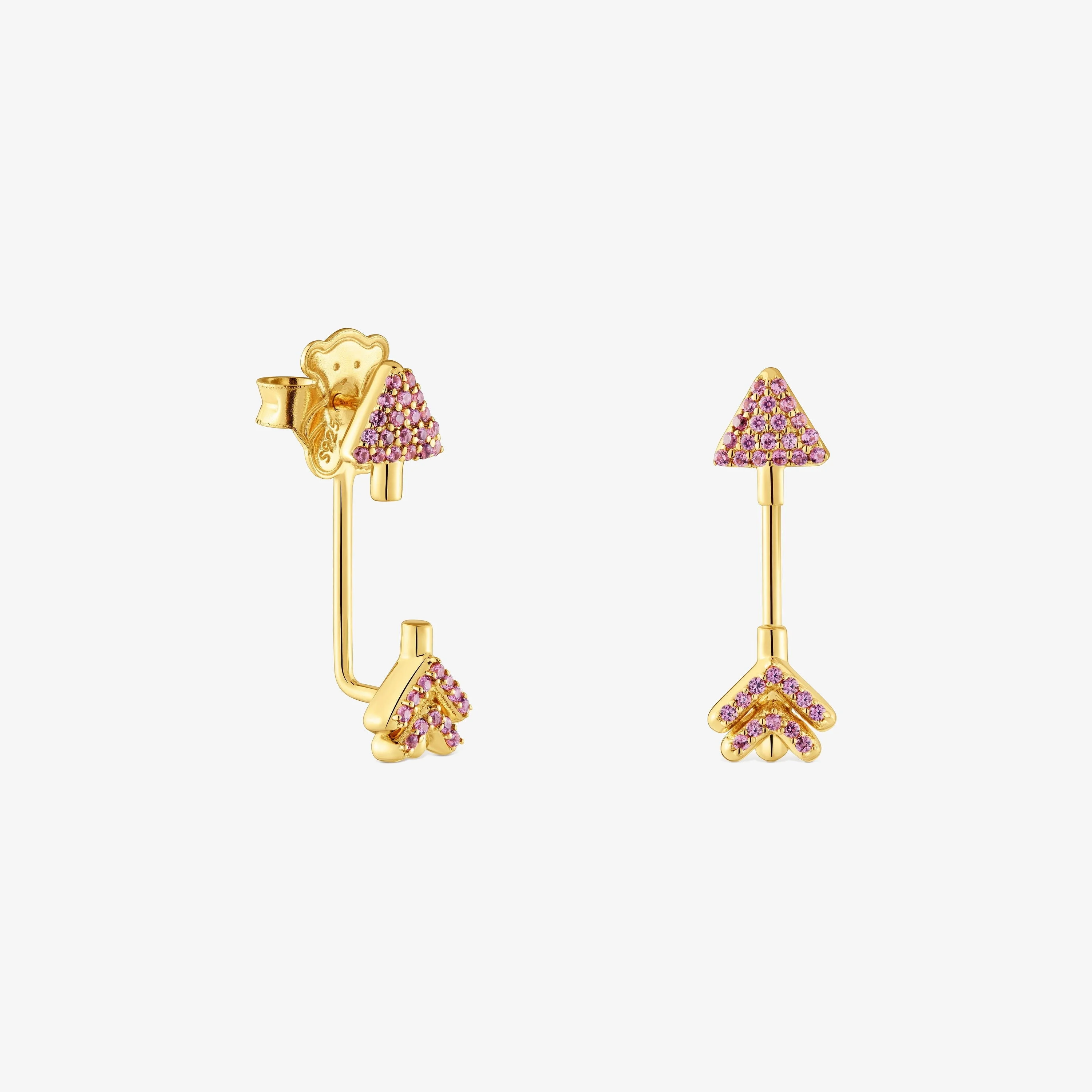 Earrings with 18kt gold plating over silver and rhodolites TOUS Flechazo - 1