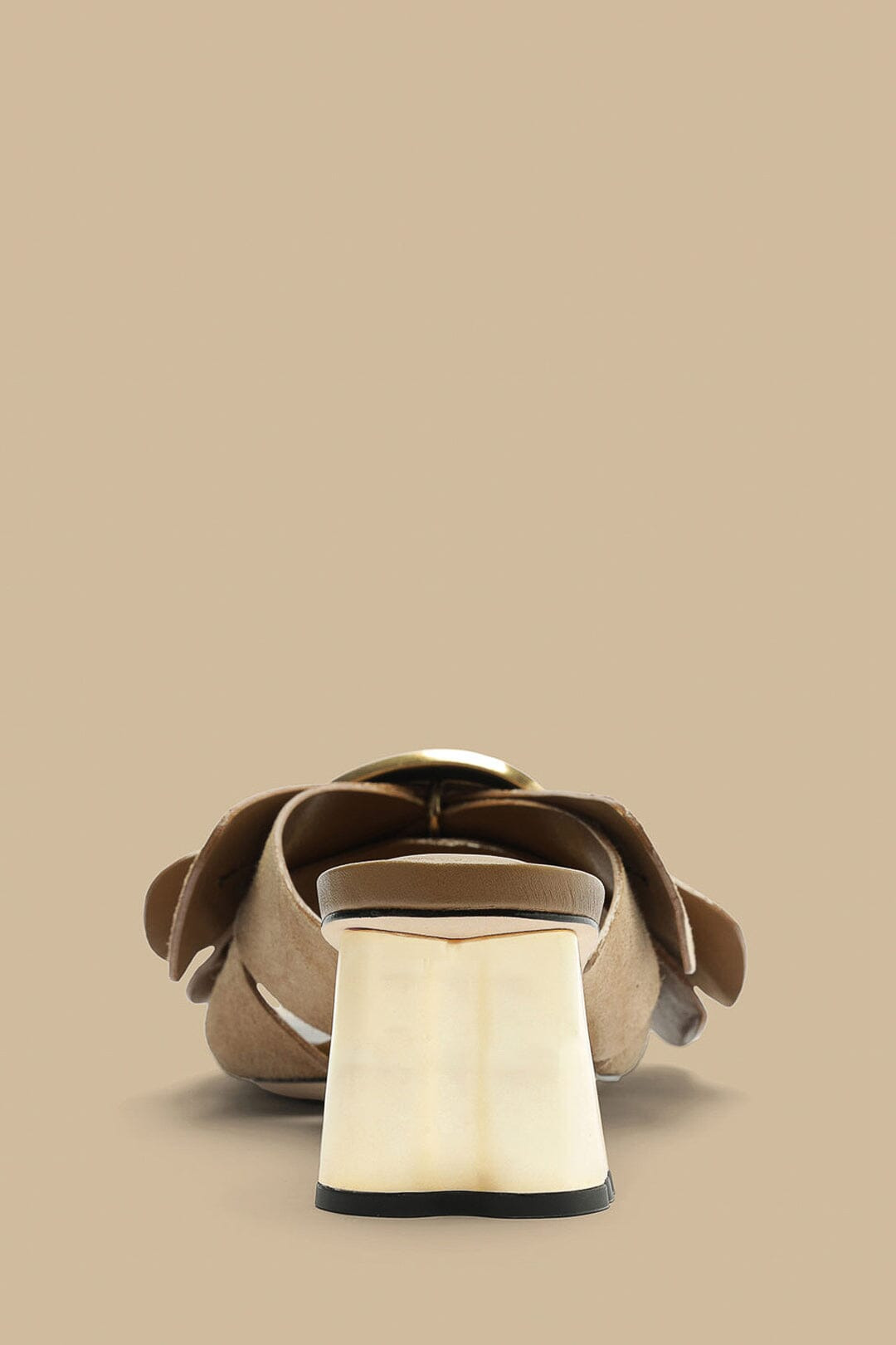 Taupe Daisy Heeled Mule - 4