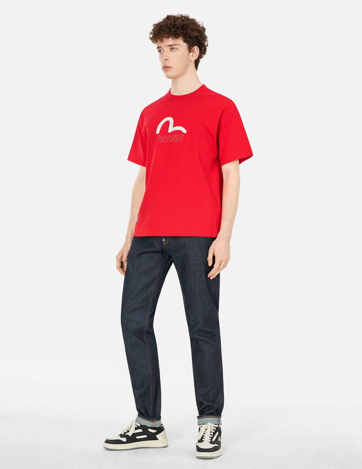Seagull Print and Stitched Logo Embroidery Relax Fit T-shirt - 2