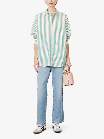 FRAME Stripe-print oversized cotton shirt outlook
