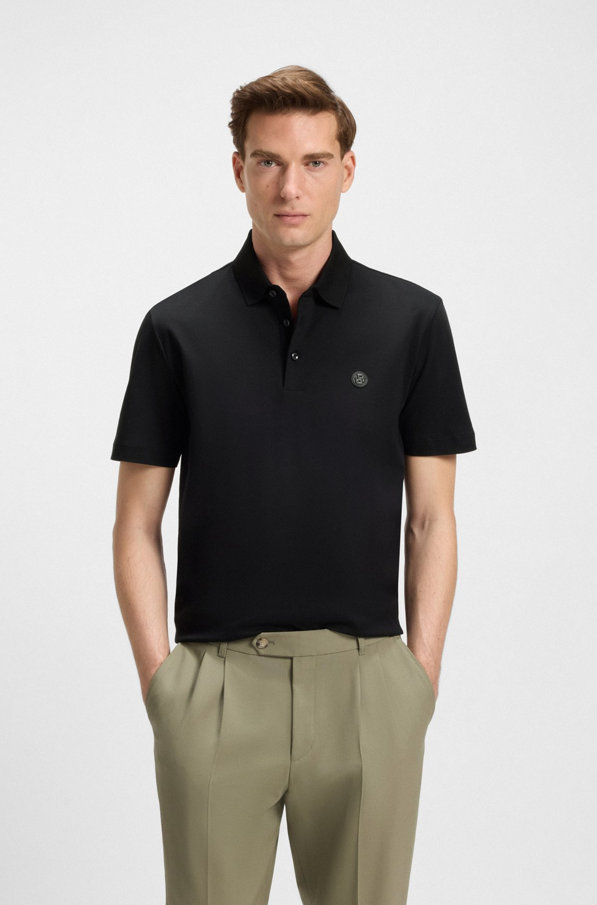 MERCERIZED-COTTON POLO SHIRT WITH DOUBLE MONOGRAM - 2