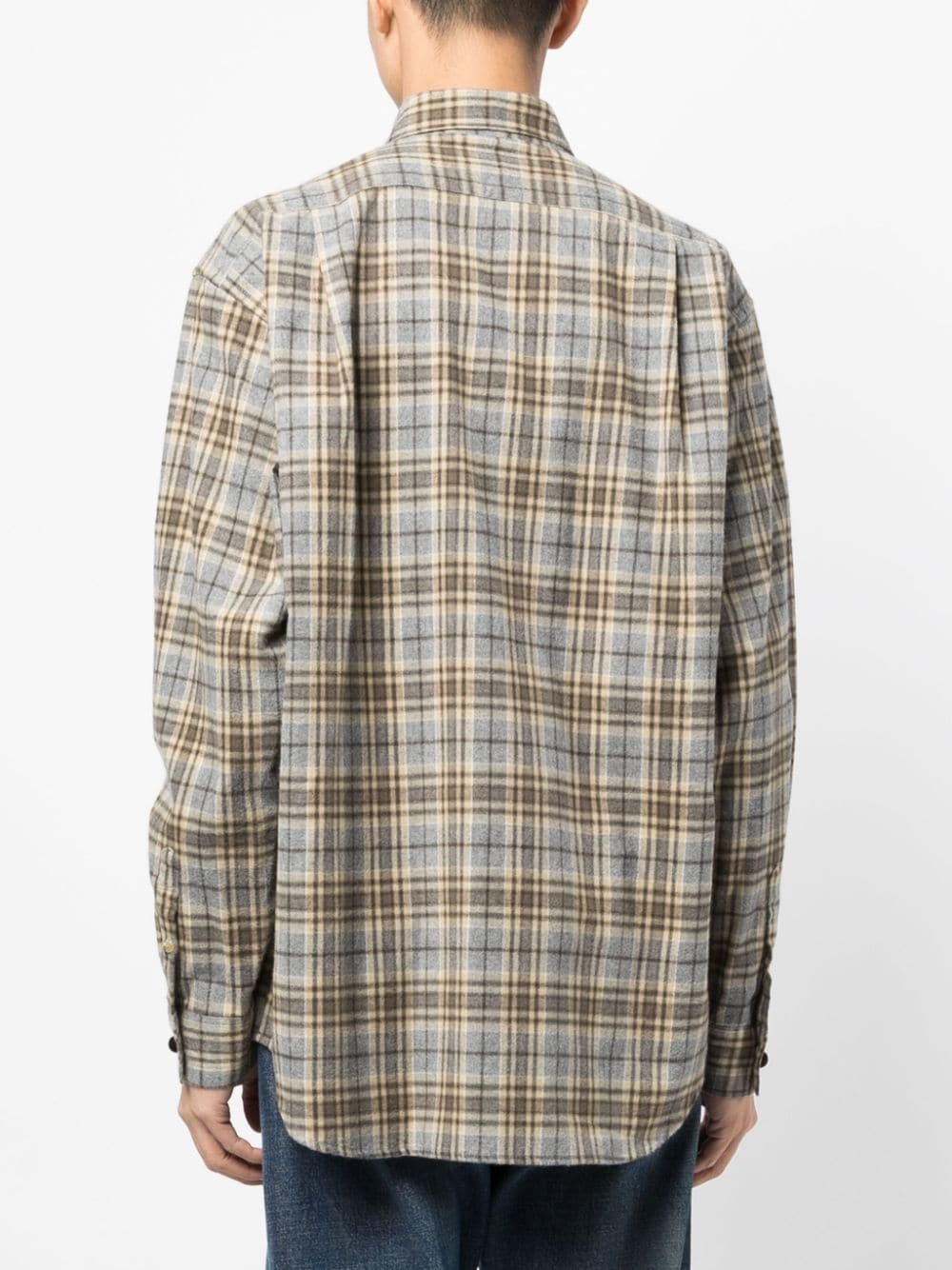 checkered 3D-detail shirt - 4