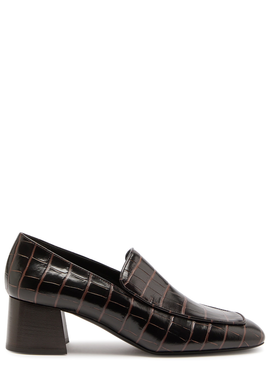 Toteme 50 Crocodile-effect Leather Pumps - 1