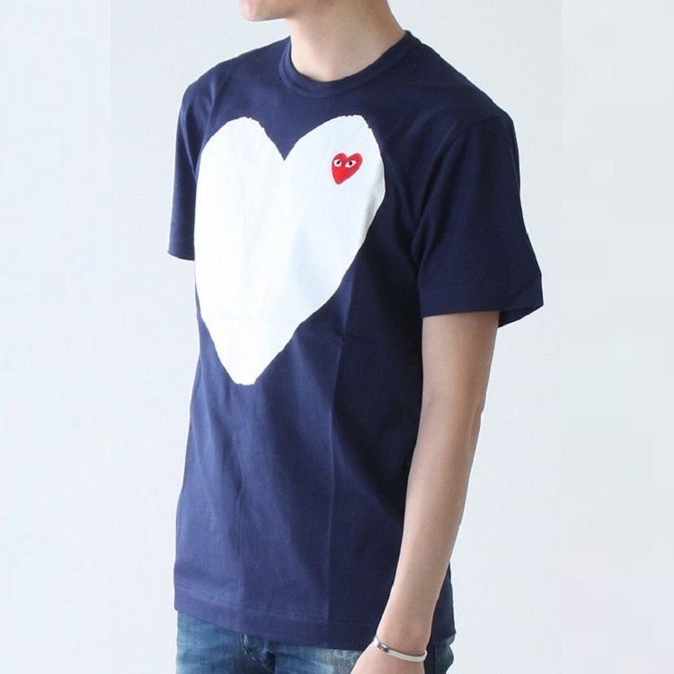 COMME des GARCONS PLAY White Heart T-Shirt 'Navy' AZ-T184-051-1 - 4