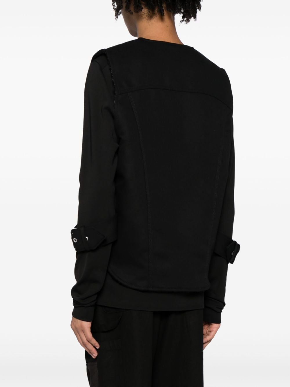 slogan-pattern embroidered vest - 4