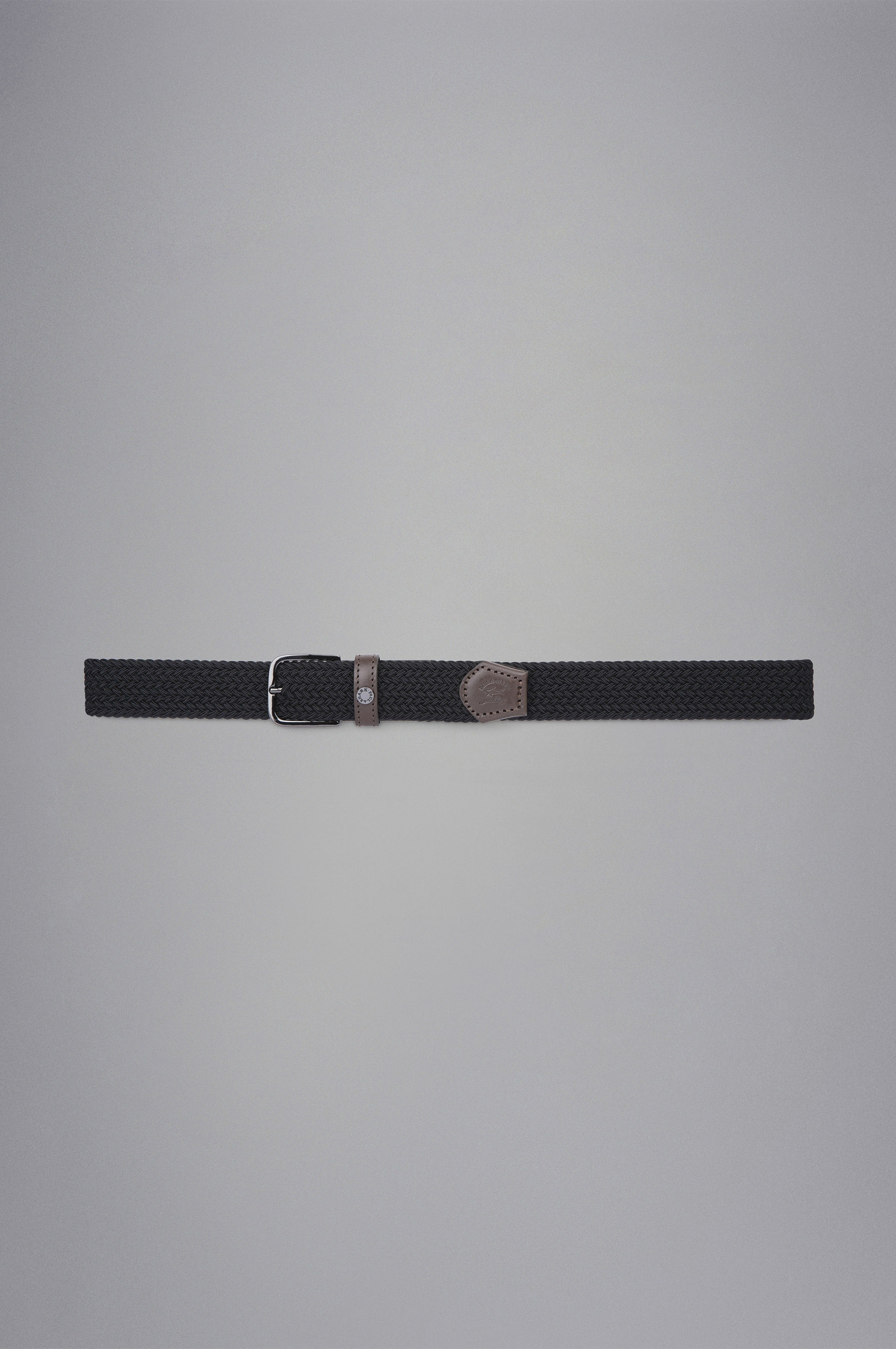 LEATHER TRIMMED WOVEN ELASTIC BELT - 3