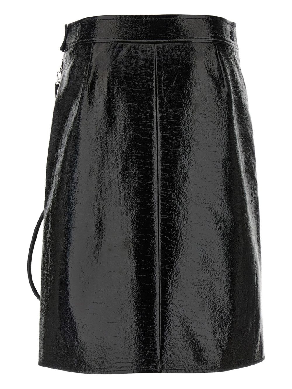 zipped vinyl straight skirt - 3