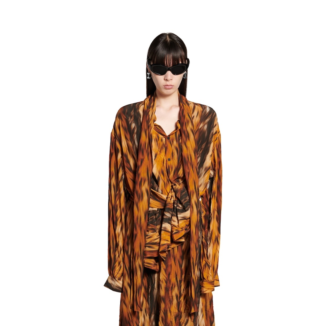 Women's Knotted Dress in Brown - 5