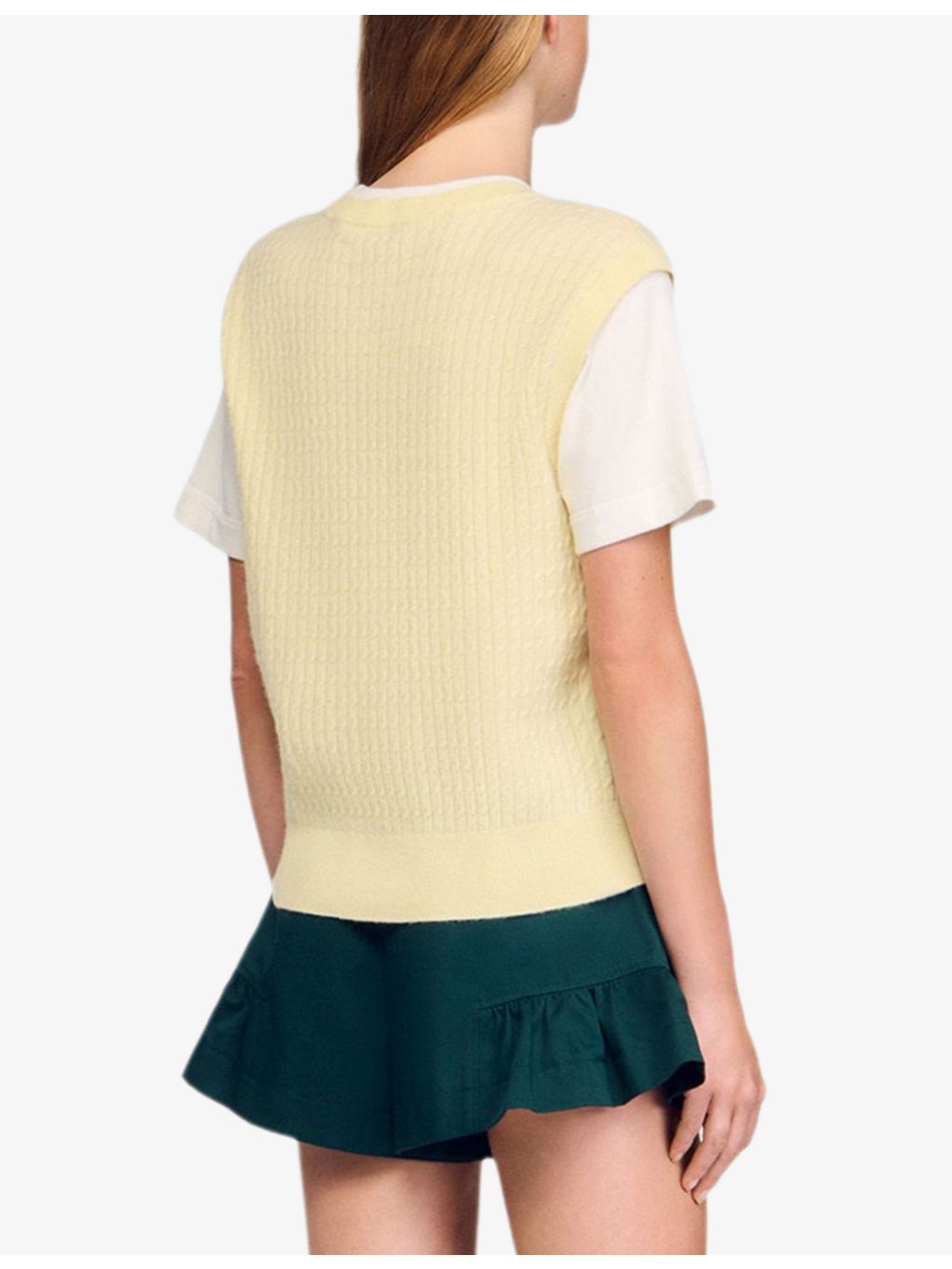 Layered short-sleeve knitted jumper - 4