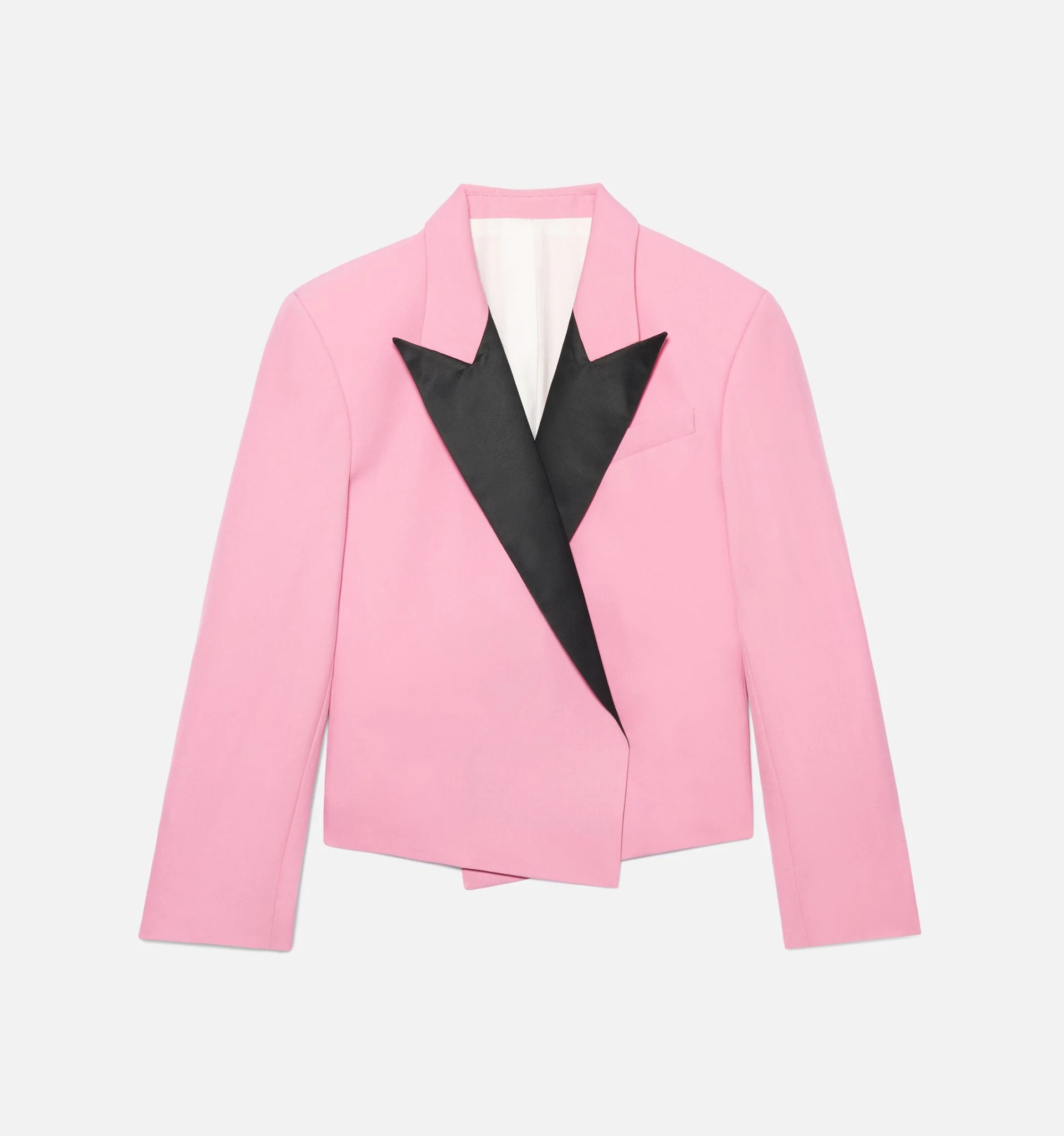 Short Jacket With Contrasted Lapel Collar - 6
