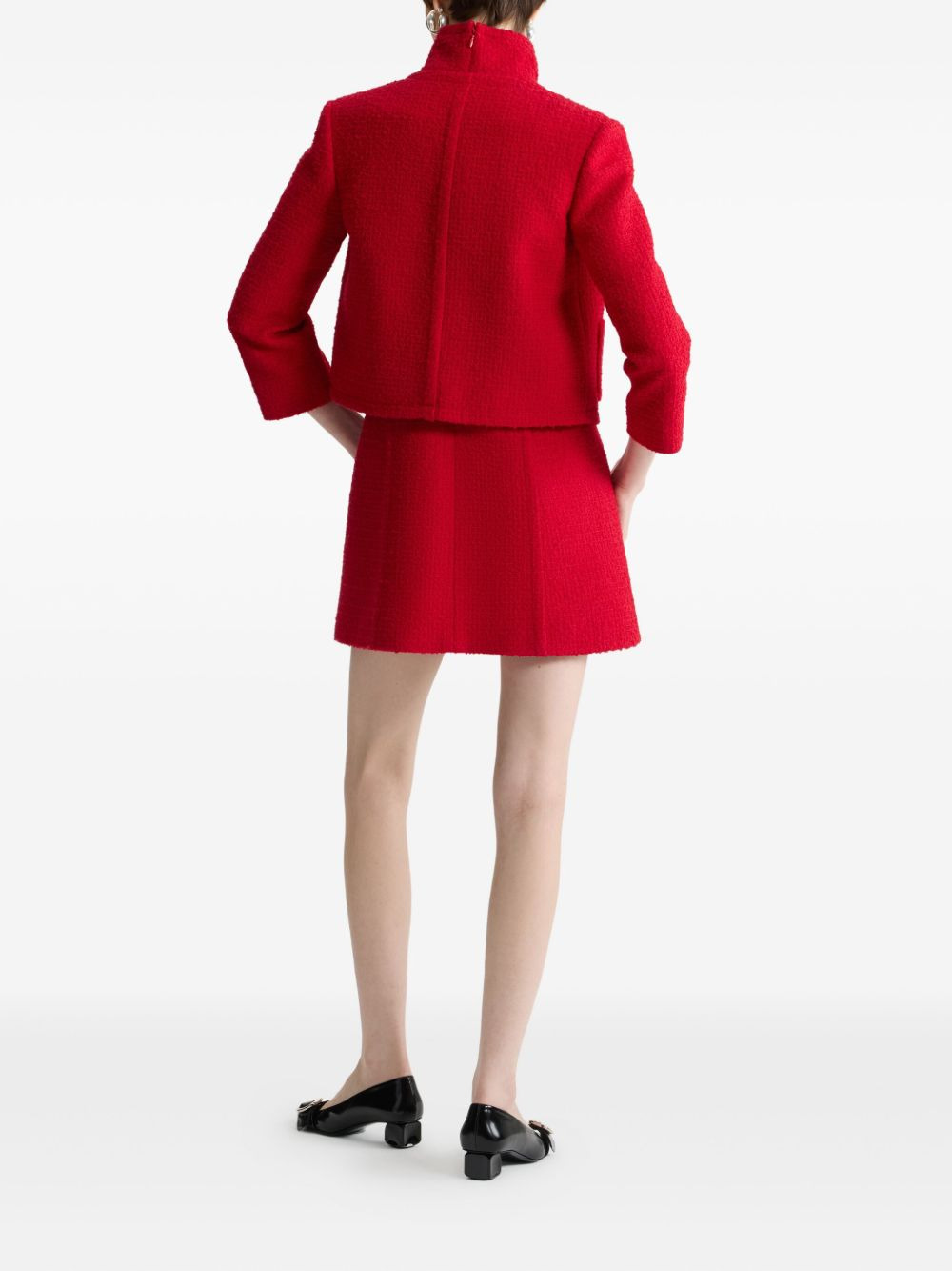 collarless tweed jacket - 3
