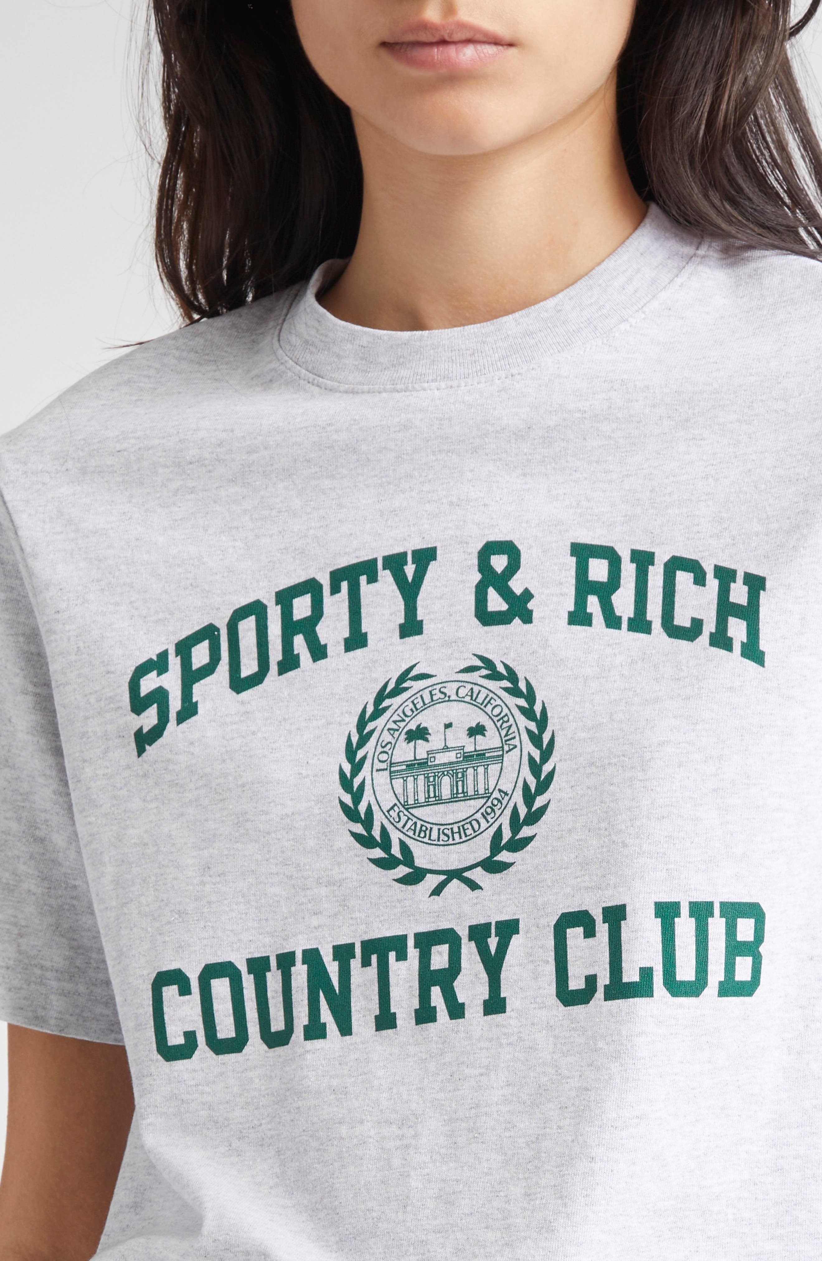 Sporty & Rich Varsity Crest Graphic T-Shirt in Light/Pastel Grey at Nordstrom - 4
