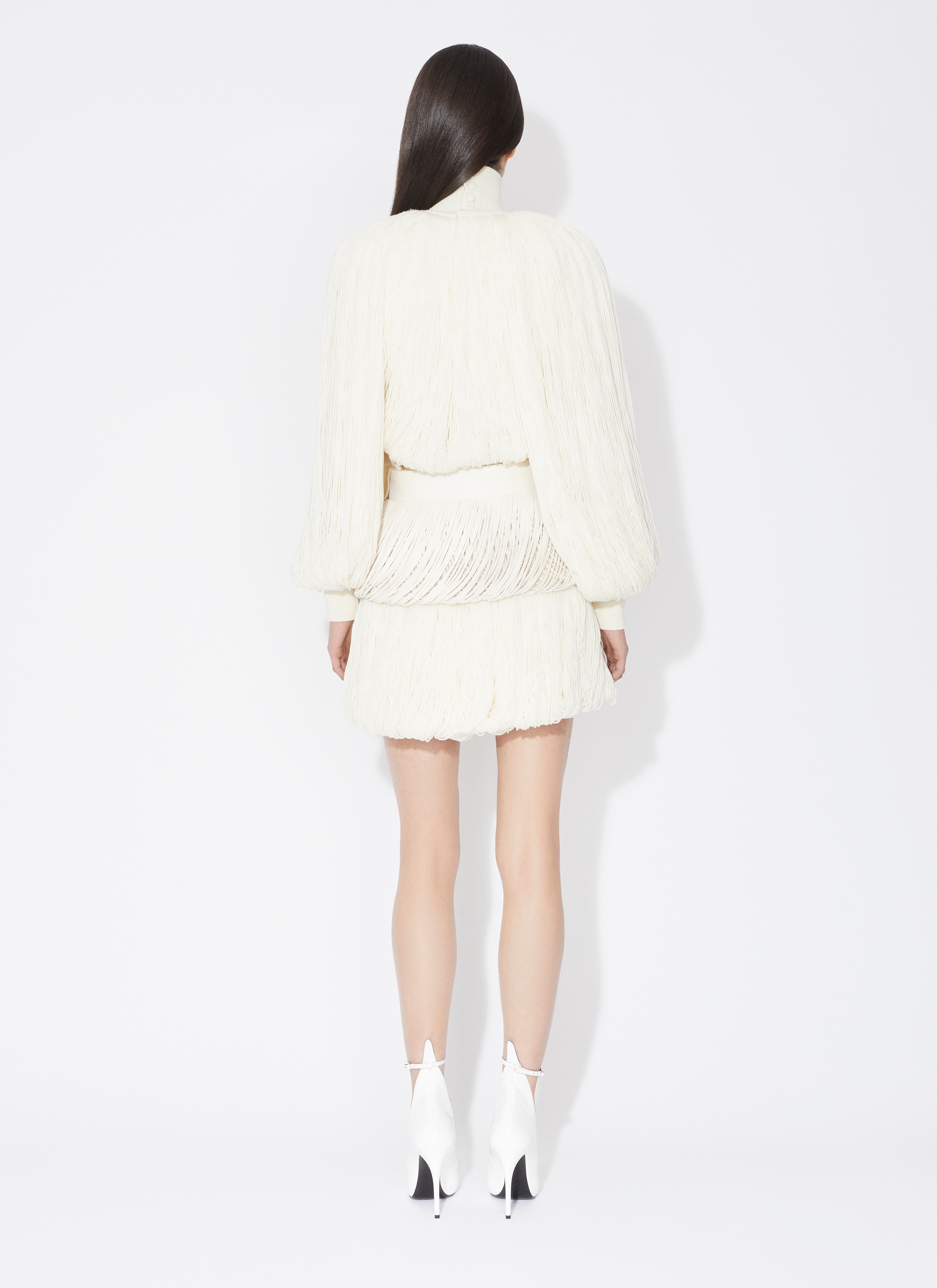 MINI SKIRT WITH KNITTED FRINGES - 3