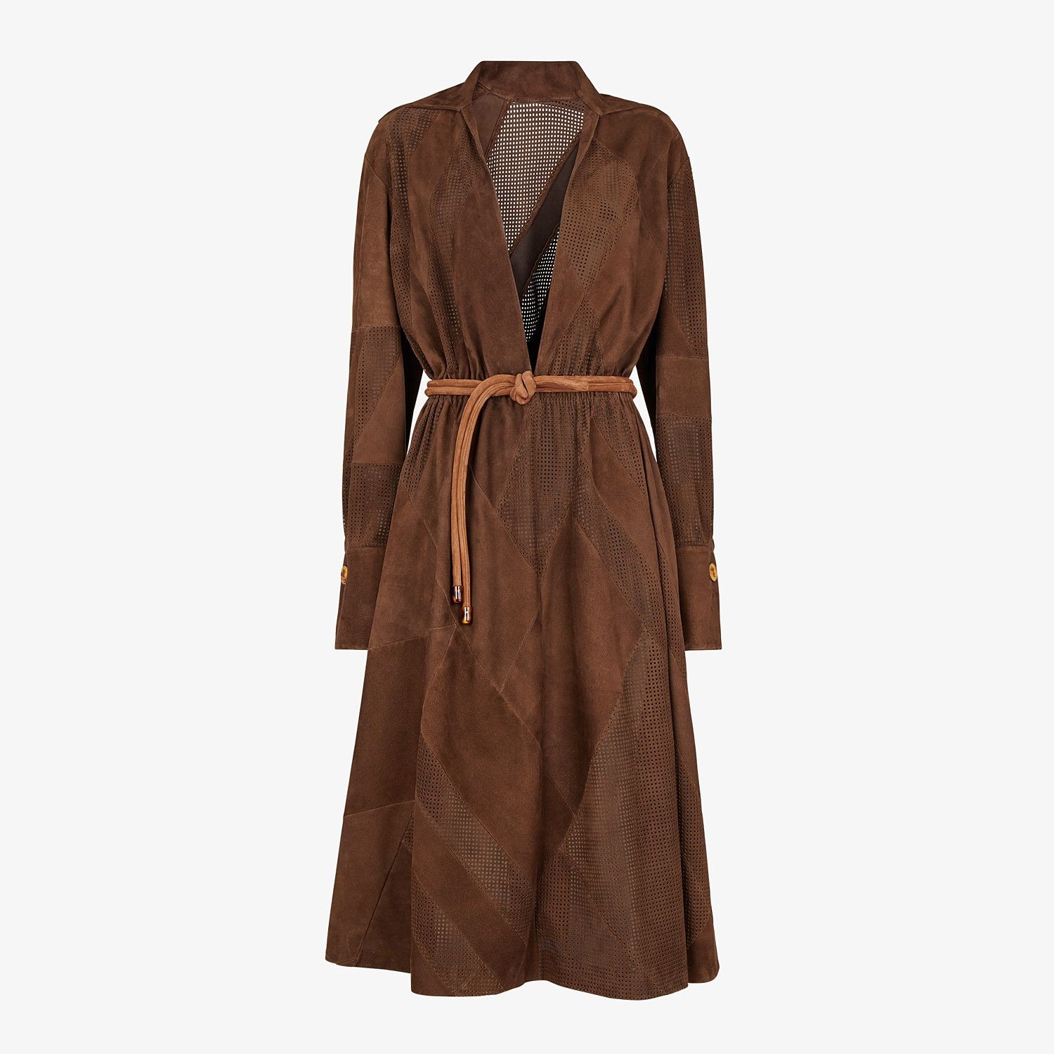 Brown suede dress - 1