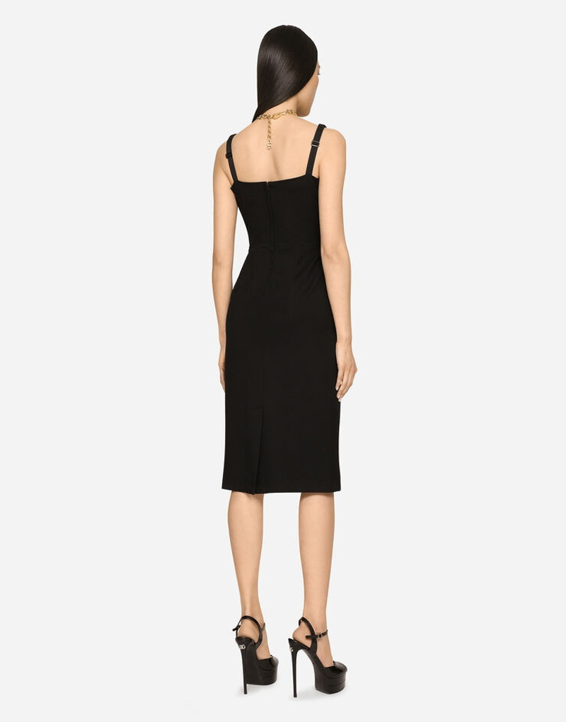 Jersey calf-length dress with DG embellishment 3