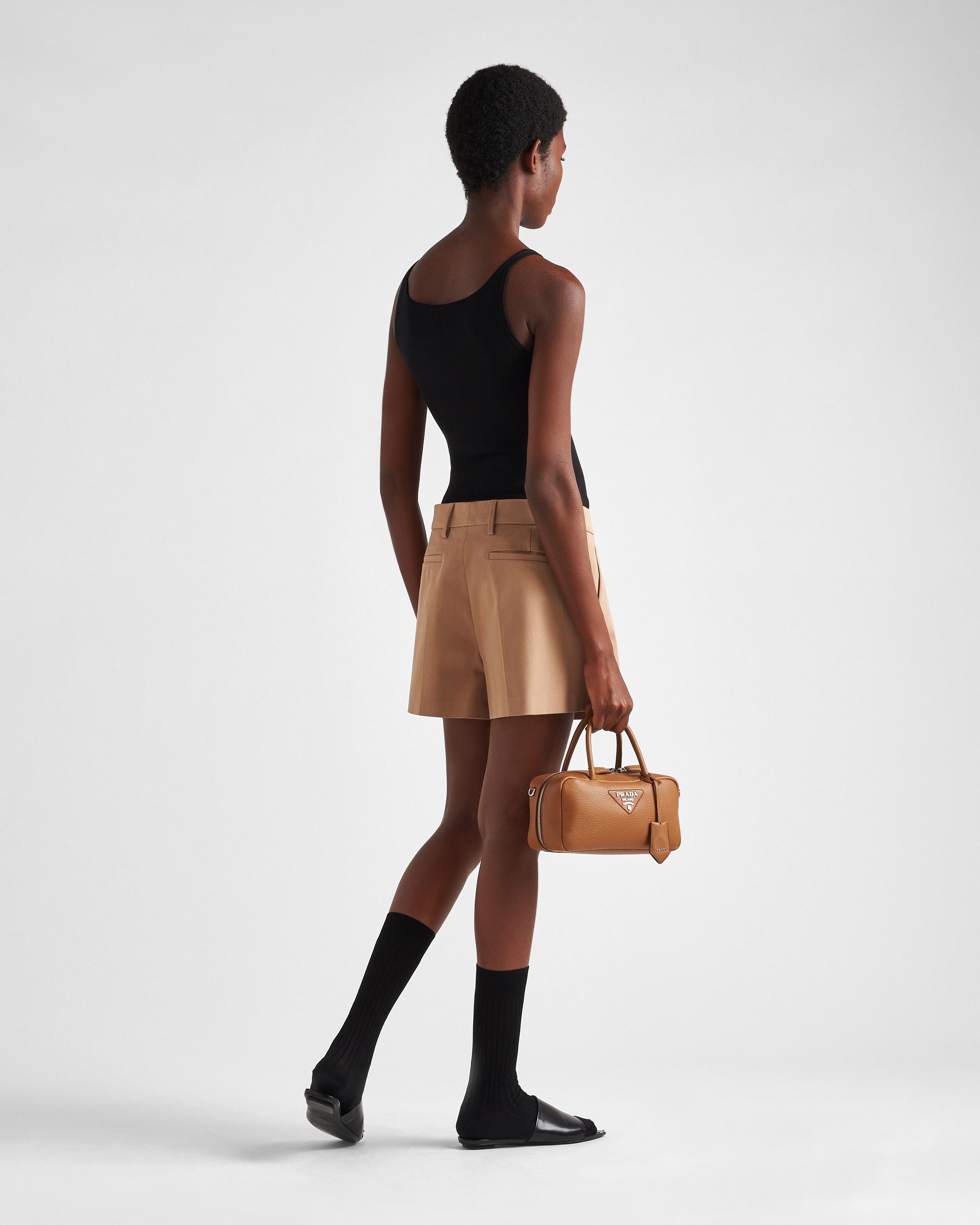 Prada - Crop-top with logo black - The Corner