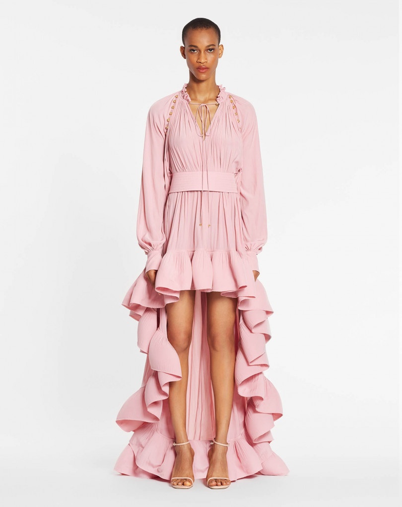 ASYMMETRICAL CHARMEUSE DRESS - 2