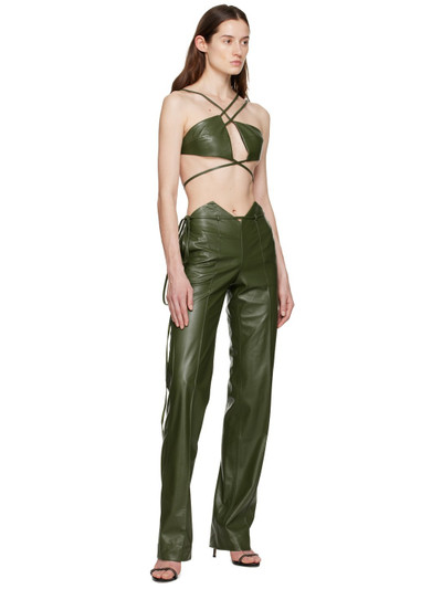 AYA MUSE Green Montiva Faux-Leather Bra outlook