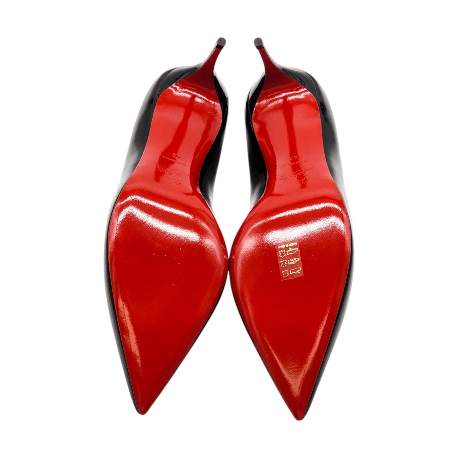 Christian Louboutin Hot Chick Patent Leather Kitten Heel Pumps Black - 9