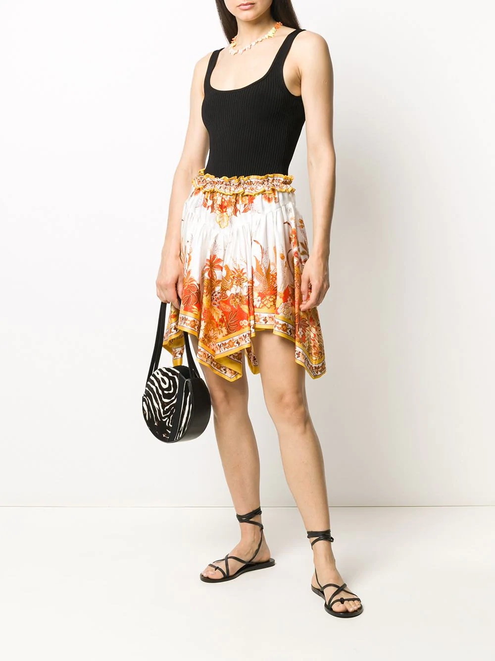 pleated floral print skirt - 2