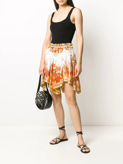 Zimmermann pleated floral print skirt outlook