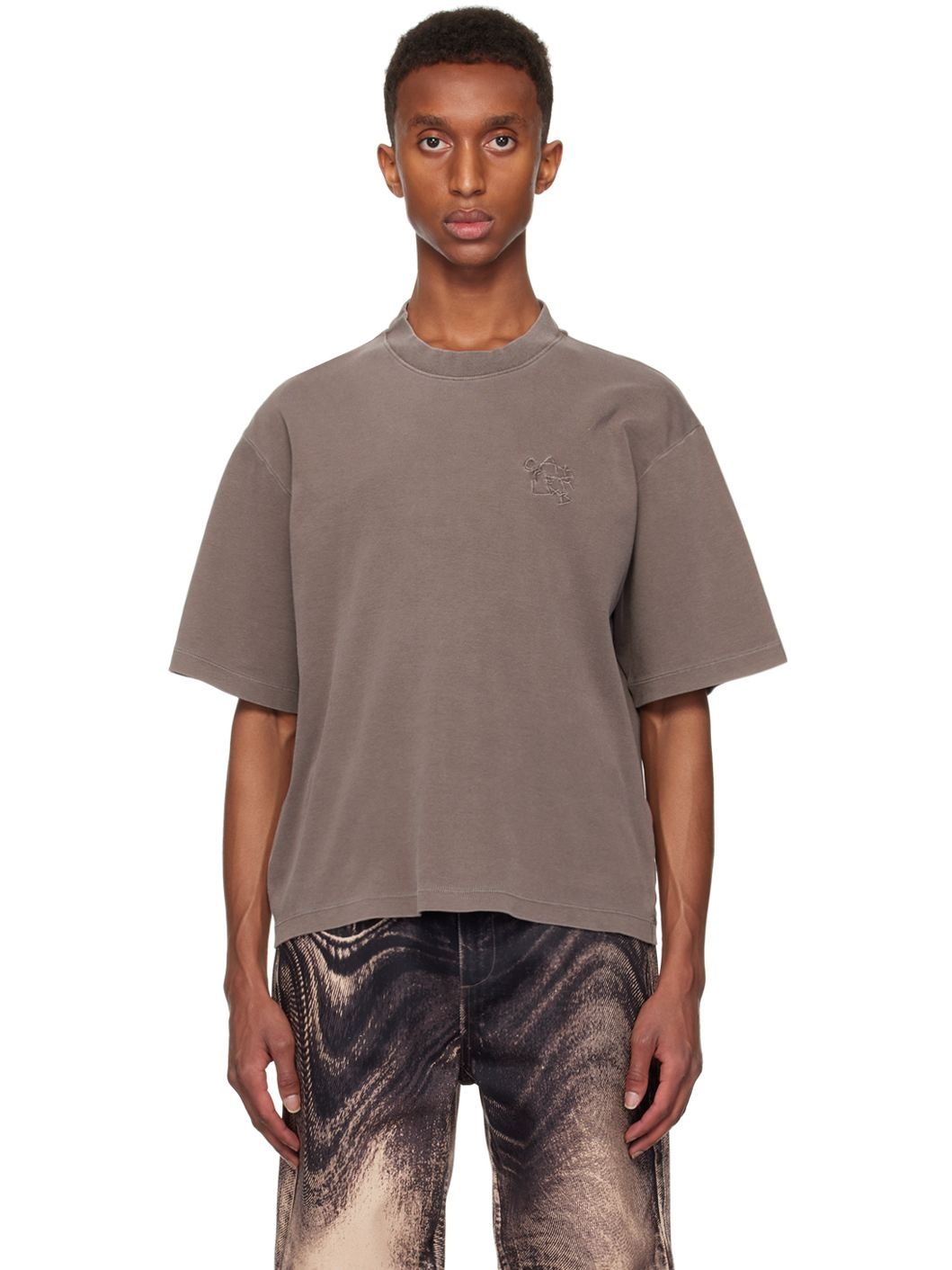 Brown Organic Cotton T-shirt - 1
