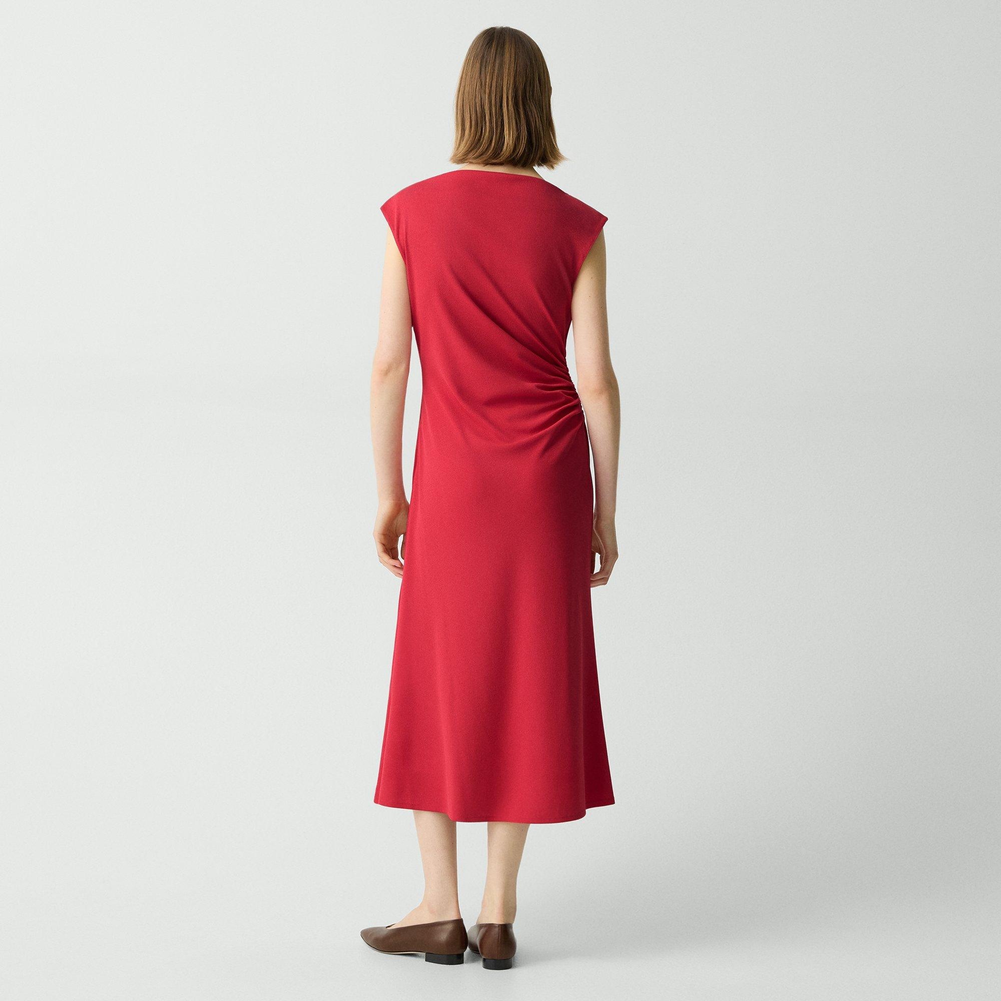 Draped Sweater Dress in Crepe Jersey - 4
