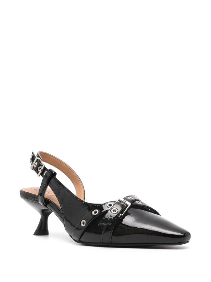 GANNI 55mm buckle-detail glossy pumps outlook