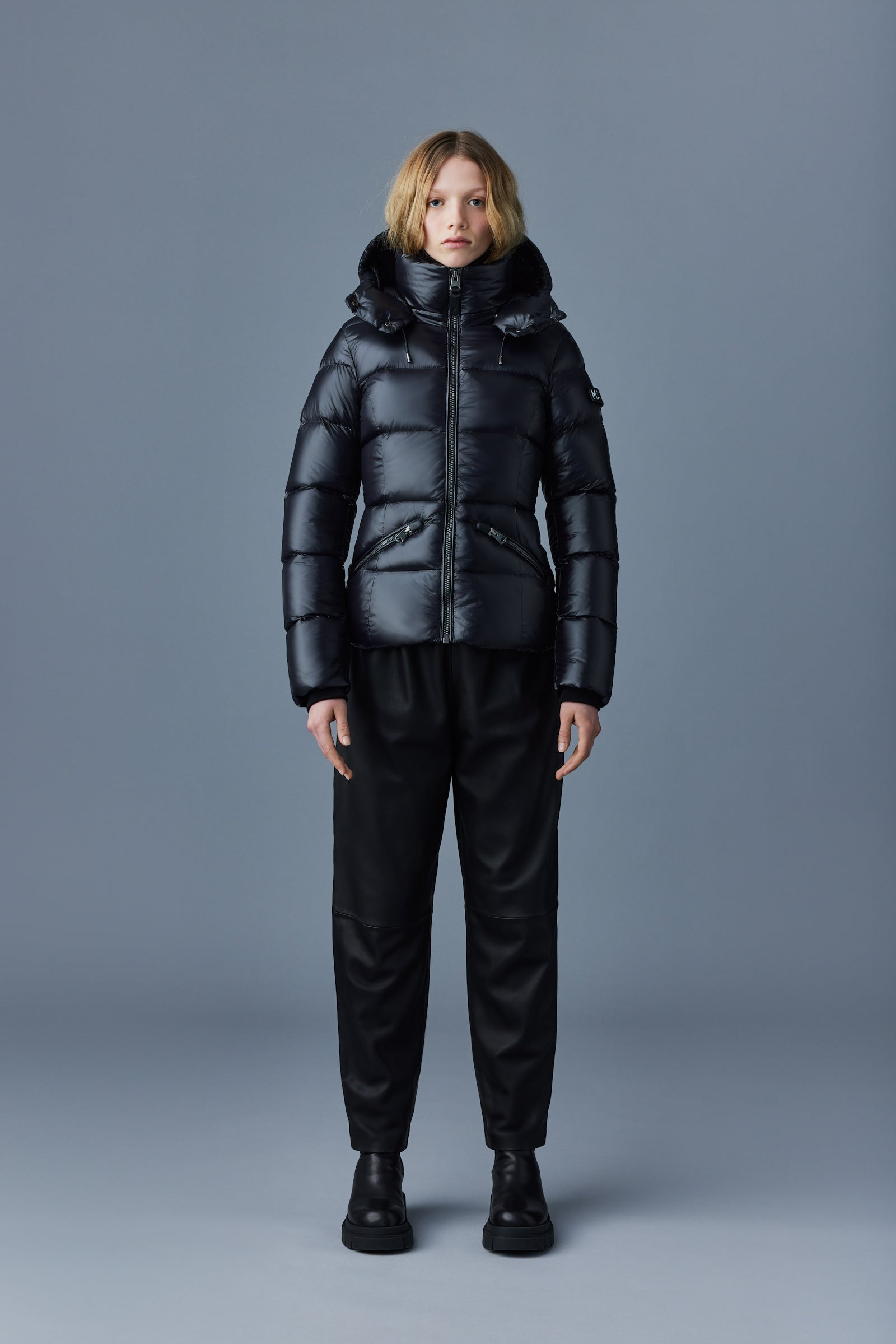 MADALYN lustrous light down jacket with hood for ladies - 2