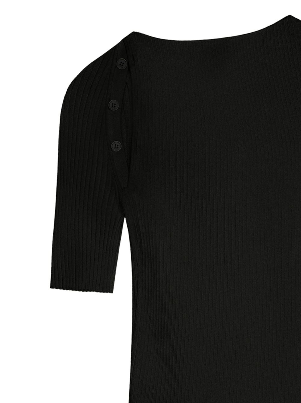 buttoned ribbed top - 2